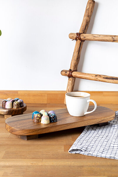 FH finehome Voli Akasya Ayaklı Oval Sunum Tahtası 40cm