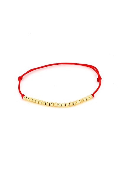 MOHI Fine Jewellery 14k yellow gold beaded cord bracelet