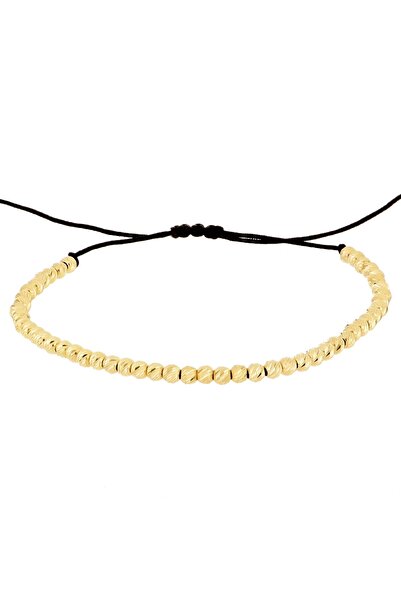 MOHI Fine Jewellery Bratara snur cu bile din aur galben de 14k