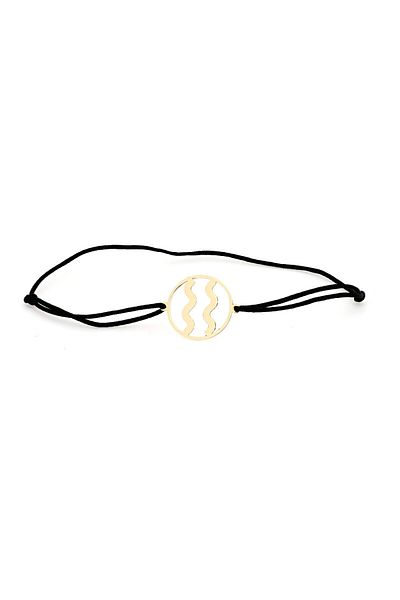 MOHI Fine Jewellery Bratara snur cu pandant zodia varsator din aur galben de 14k