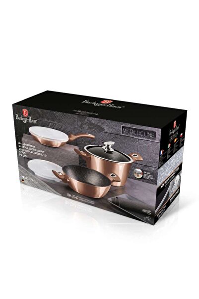 Berlinger Haus Sada nádobí s mramorovým povrchem 6 ks Rosegold Metallic Line