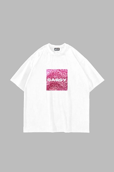 Sekizbiraltı SASSY Printed Oversize Unisex Λευκό Tshirt