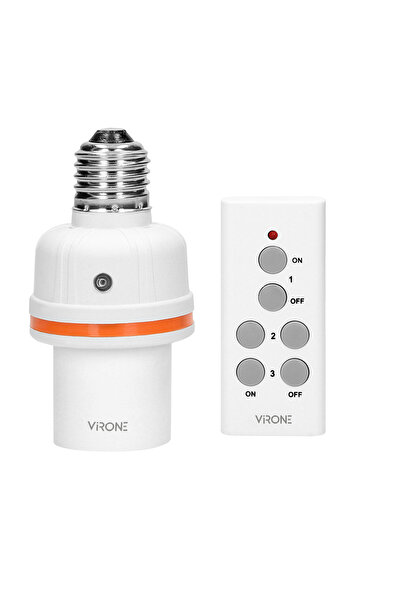 Virone Soclu bec RS-6, telecomandă, E27, alb
