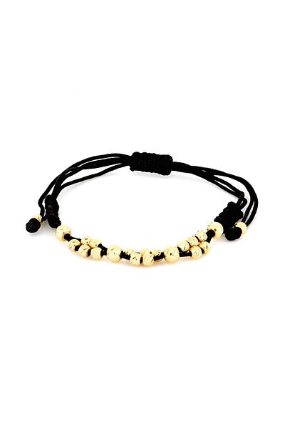 MOHI Fine Jewellery 14k yellow gold beaded cord bracelet