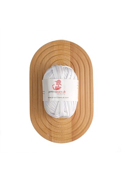 Prestij Boncuk Premium Leather Look Metallic Combed Cotton Thread Bag and Hobby Knitting Thread White Color Glitter