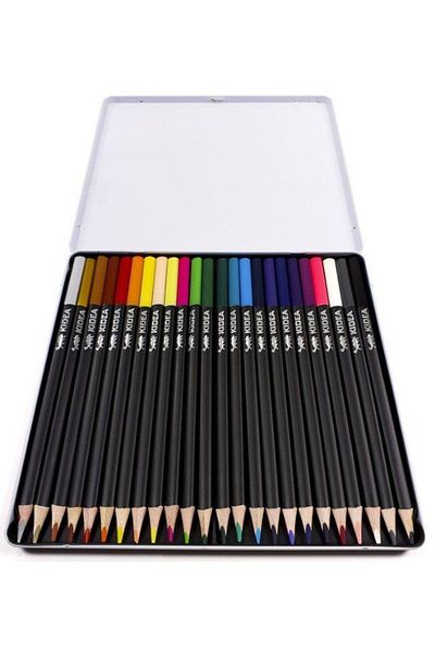 Kidea Set of 24 beautiful triangular pencils for children, Kidea, multi-colored