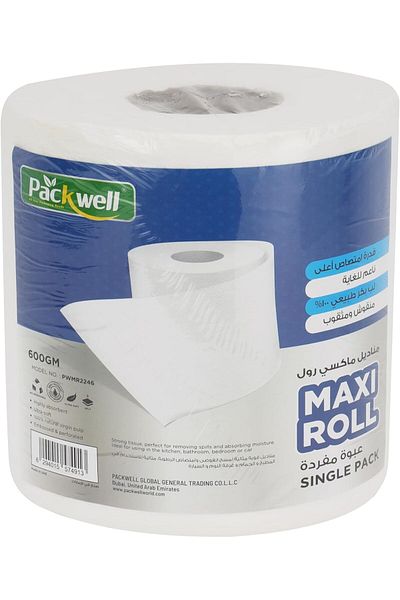 Packwell Maxi Roll Single Pack 1pc 600 Gram 2 Ply 400 Sheet