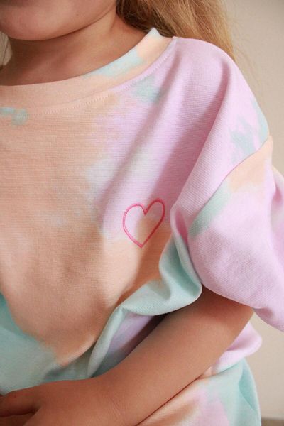 Oh La La Koala For Little Ones Batik Patterned Heart Embroidered Shorts Set