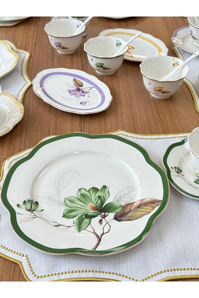 MD MİMOZA DEKOR Breakfast Set 42 Pieces Frame for 6 People