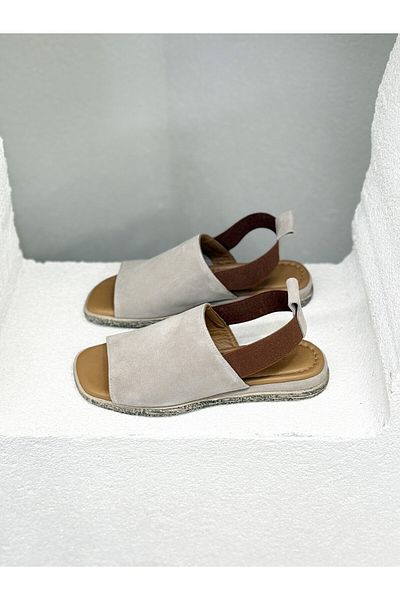 NUR KARACA 25Y744 Genuine Leather Comfort Sandals with Embedded Back for Women