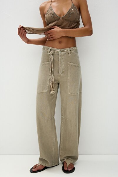 Pull & Bear Büzgü ipli baggy pantolon