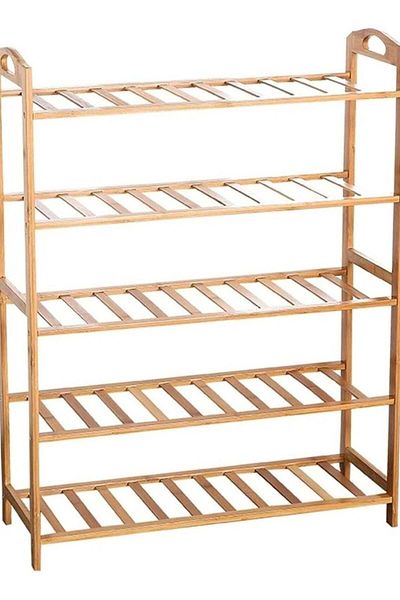 huitich 5 Tier Wooden Shoe Rack with Storage Shelves 80cm