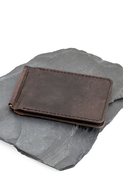 tudorAce Leather ID Card Wallet, Hand-Stitched, with Money Clip, Minimalist Design