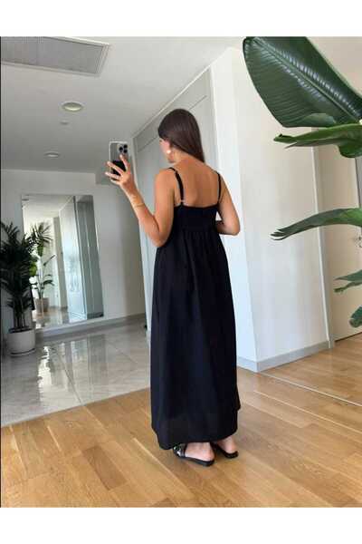 dshee woman Nakış Detayli Keten Elbise
