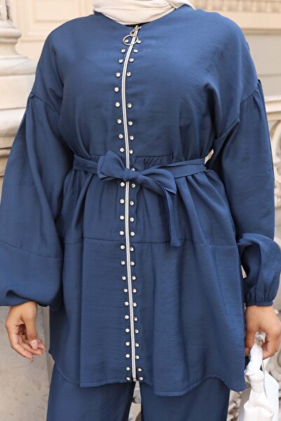 benguen Διπλό Σετ με Πέτρινη Λεπτομέρεια Indigo 4877