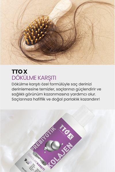 TTO -X Prebiotic & Collagen Anti-Shedding Shampoo 250ml (Cocamidopropyl, Betaine, Glycerin)