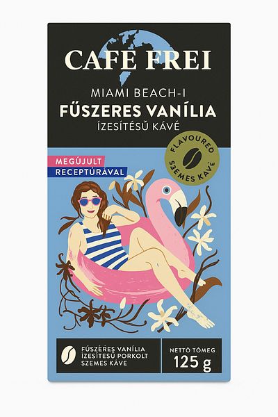 Cafe Frei Coffee beans with vanilla, nutmeg and cinnamon flavor Miami Beach Cafe Frei 125g