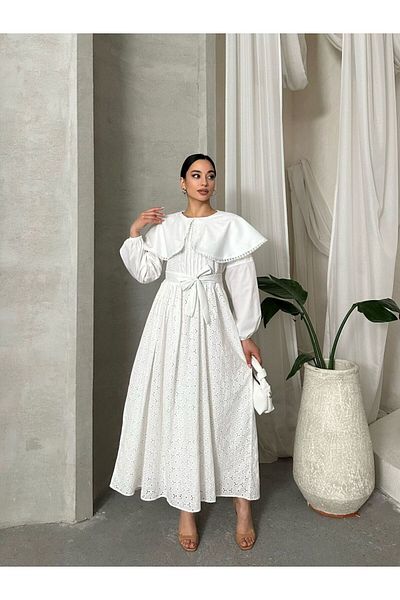 SUN STYLE ΦΟΡΕΜΑ ΜΕ ΕΠΕΞΕΡΓΑΣΜΕΝΗ ΒΑΜΒΑΚΙΑ ΖΩΝΗ ΚΑΙ ΛΕΠΤΟΜΕΡΗ ΛΕΠΤΟΜΕΡΗ ΦΟΡΕΜΑ -TESETTÜR
