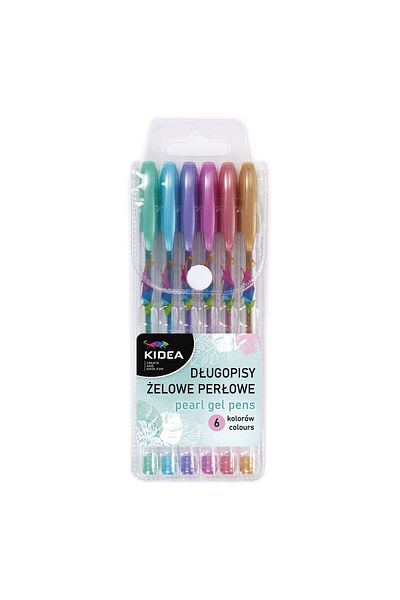 Kidea Set of 6 gel pens, Derform, Multicolor, Pearl DZP6KA