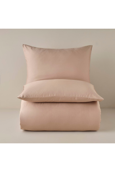 Bella Maison 100% Cotton Satin Supreme Basic Super King Size Duvet Cover Set Mink (260X240 cm)