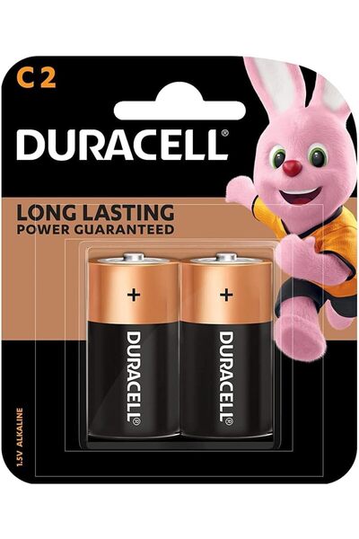 Duracell بطاريات قلوية مقاس C - عبوة من قطعتين