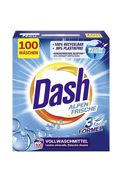 Dash Detergent de rufe automat pudra Dash 3 in 1Alpen Frische, 6kg, 100 spalari