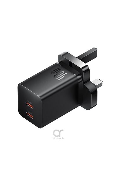 Baseus GaN5 Pro PD 40W Dual Type C Fast Charger Adapter for MacBook Pro, iPhone, Samsung - Black