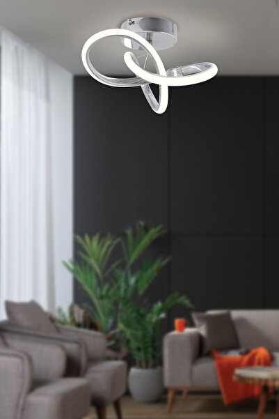 Dekorluna Sofia Modern Plafonyer Krom Tavana Sıfır Beyaz Işık Salon Mutfak Ho...
