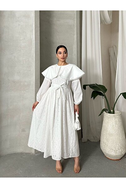 SUN STYLE ΦΟΡΕΜΑ ΜΕ ΕΠΕΞΕΡΓΑΣΜΕΝΗ ΒΑΜΒΑΚΙΑ ΖΩΝΗ ΚΑΙ ΛΕΠΤΟΜΕΡΗ ΛΕΠΤΟΜΕΡΗ ΦΟΡΕΜΑ -TESETTÜR