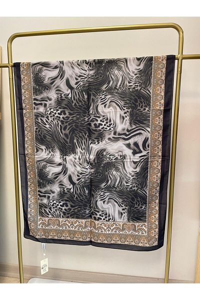 MENESSA Cotton Voile Leopard Pattern Shawl