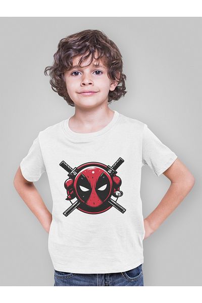 SEVBANO Tricou pentru copii cu eroi de film unisex cu imprimeu Deadpool (vârsta 1-12)