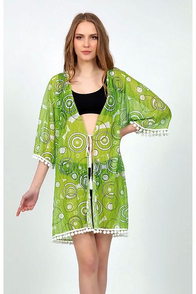 randevu Mini Pareo with Colorful Pompom Back Detail