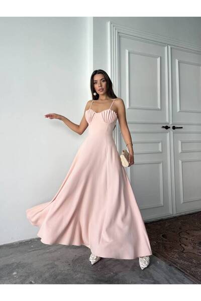 MAXMOOR NATALYA MAXİ PEMBE ELBİSE
