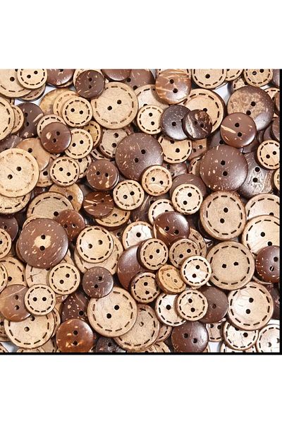 OZN AKSESUAR Wooden Coconat Button 10 mm (50 Pieces)