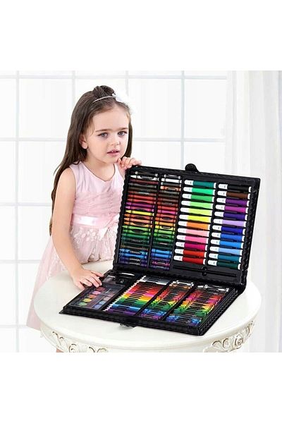 Avex 168 piece painting set, children or adults, coloring pens, colored pencils and painting paints