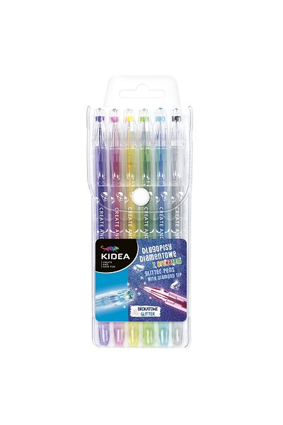 Kidea Set of 6 gel pens with glitter, Kidea DDB6KA