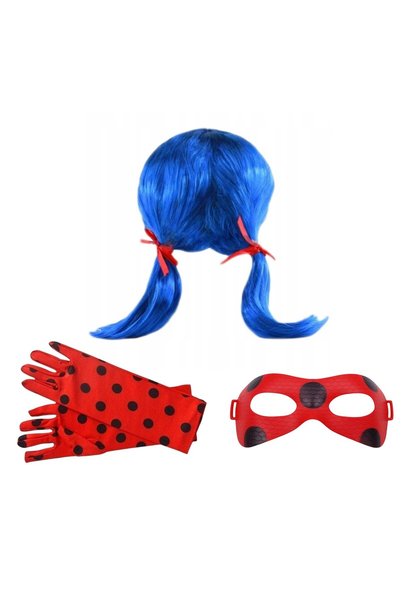 KidMania Costum Miraculous Ladybug cu accesorii pentru fete 5-7 ani, 110-120 cm