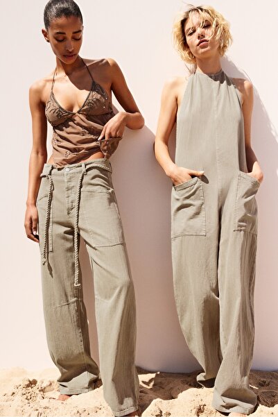 Pull & Bear Büzgü ipli baggy pantolon