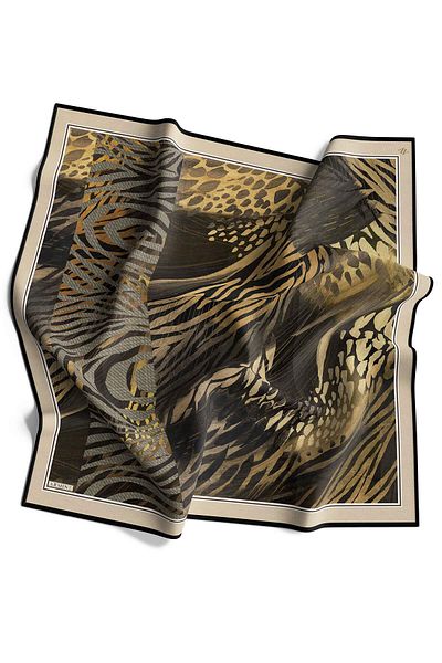 Armine Νοσταλγία Sura Μετάξι Σκ scarf 8837ds-31 Ζεβρέ Σχέδιο Πικρός Καφέ-χακί