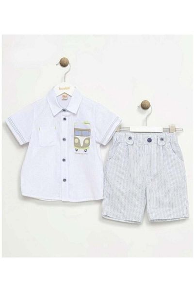 Bombili Baby Boy Striped Shorts and Shirt Set