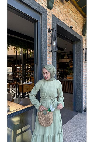 LİNA TESETTÜR Lina Hijab Ruffle Detail Dress