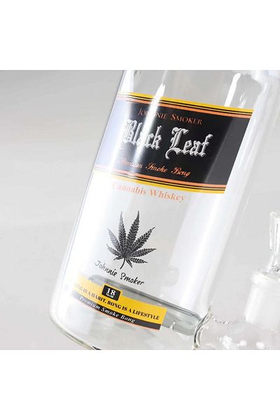 Black Leaf Bong Cannabis WHISKEY Johnnie Smoker Black Leaf cu Difuzor 24cm