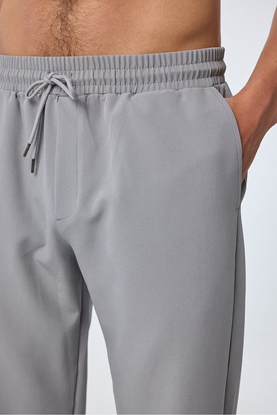 bilcee Men's Gray Technical Fabric Loose Casual Pants 4593