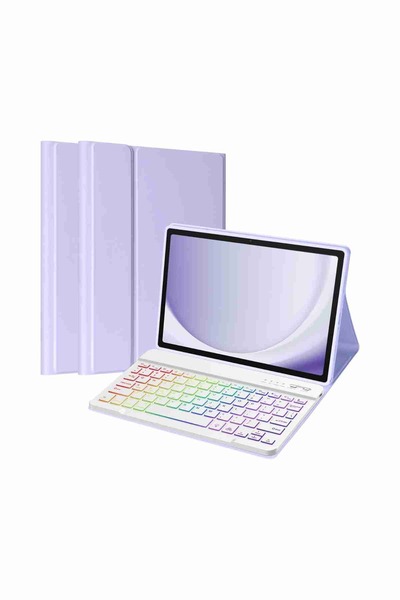 Fuchsia Galaxy Tab A9 Plus Uyumlu X210/X215/X216/X218 Klavyeli Tablet Kılıfı