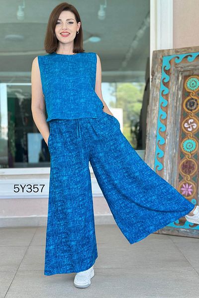 İnce Topuk Zero Sleeve Button Detail Casual Viscose Suit 5Y357