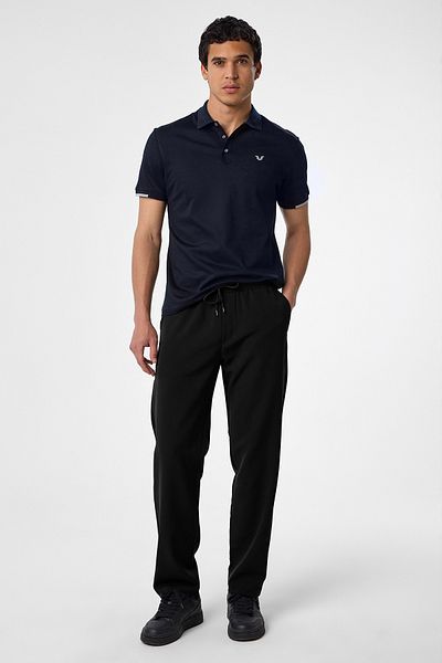 bilcee Men's Black Technical Fabric Loose Casual Pants 4593