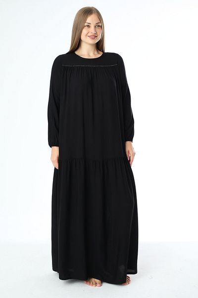 Juliet Deluxe Women's Plus Size Woven Viscose Fabric Long Sleeve Dress 33433