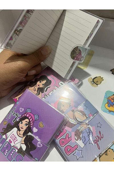 demirosa 4 Pcs Mini Notepads with Cute Girl Characters – for School and Daily Use