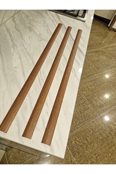 ORSAYAPI Parke Eşik Çıtası Kendinden Silikonlu Yapışkanlı Koyu Ceviz Renkli Alüminyum Profil 90 cm/3 Adet.