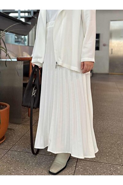 Berika YILDIRIM PİLİSELİ ETEK BEYAZ